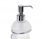 Snacks, soap holder, liquid support for the bathroom sink - satin glass and chromed brass - high quality craftsmanship