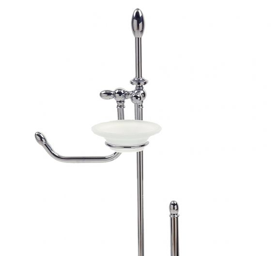 Floor lamp brass bathroom chrome plated toilet brush holder, paper holder and soap holder - craft product - the spare parts are