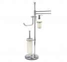 Piantana scopino ceramica, carta, salviette bidet e dispenser H 79 cm PRIMAVERA