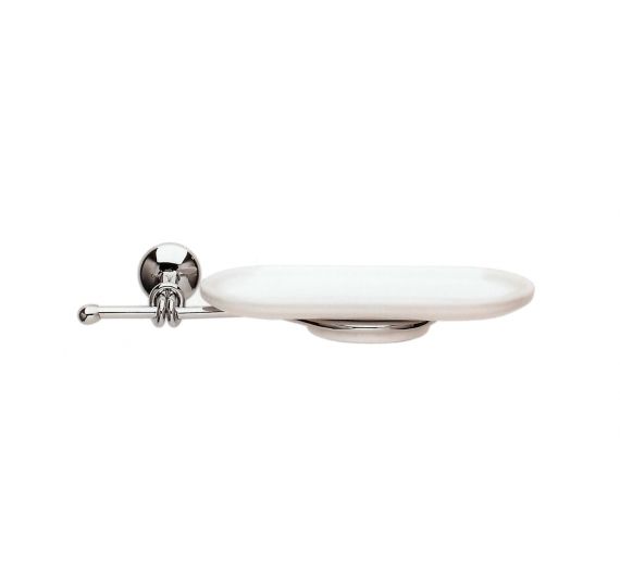 Accessoires de salle de bain-porte-savon en céramique blanche, fixés au mur-support en laiton chromé-mesure