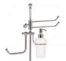 Stand roll holder-toilet brush holder wc-snacks, ceramic-wipes-free-standing luminaire in chrome-plated brass-compleento