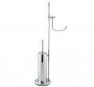 STANDING TOILET BRUSH HOLDER AND PAPER HOLDER SPRING SAVE SPACE 