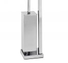 - standing bathroom toilet brush holder roll holder and paper towel holder in chromed brass - base space-saving square -