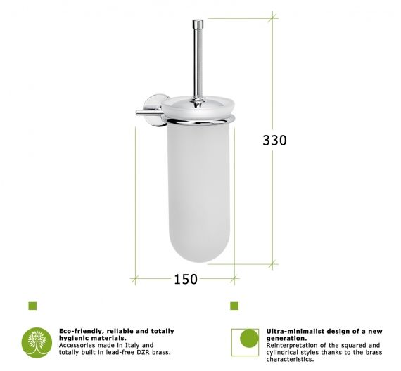 Toilette porte-balais en suspension en laiton et verre-accessoires de salle de bains idearredobagno-produit garanti