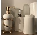 Snacks, soap holder, liquid support for the bathroom sink - satin glass and chromed brass - high quality craftsmanship