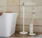 - Standing bathroom toilet brush holder ceramic, roll and wipes - Line the classic English style