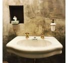 porta dispenser per sapone liquido-accessorio bagno da fissare a parete-complementi bagno artigianali in ottone-alta qualità