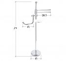 Floor stand roll holder, towel rack, and soap-base space saving chromed brass-bathroom Furniture Italian Made in Tuscany