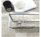 portaoggetti per doccia/vasca-ottone cromato-linea moderna bagno-fissaggio a parete-prodotto antiruggine