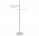 FLOOR STAND ROLL HOLDER AND TOWEL RACK IN CHROME PLATED BRASS - FURNITURE BAGBO MADE IN TUSCANY - LINE CUBE TO SAVE SPACE