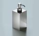 Dispenser quadrato per sapone liquido in ottone cromato