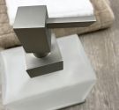 dispenser dosatore di ricambio per accessori bagno - forma quadrata - ottone nickel spazzolato per dispenser bagno