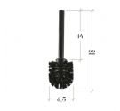 bristle replacement brush, bathroom - black plastic antipatterica - spare parts bathroom fittings - general dimensions