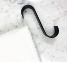 HOOK BRASS QUALITY MATTE BLACK finish FOR heated TOWEL rails h.14 cm