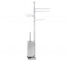 Standing toilet brush holder, roll, towels and soap - to-Line space-saving square base - brass chrome high quality