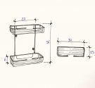 étagère de salle de bain - porte objets en double, à fixer au mur - détails techniques pour l'exécution