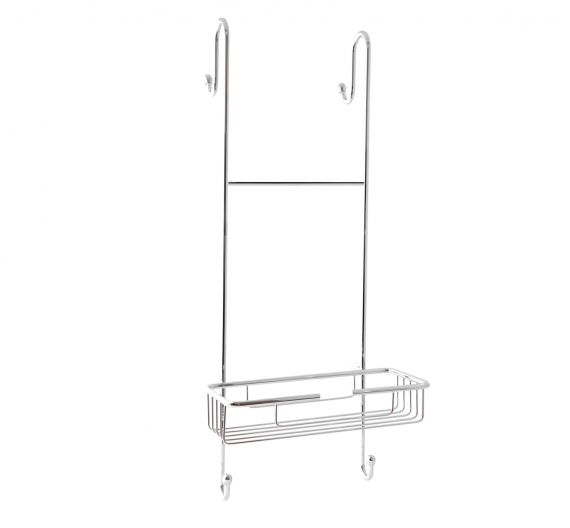 Basket for shower hanging from the glass hooks long with protection and suction - Line bathroom furniture shower