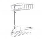 angular double brass shower wall basket - high quality glove holder - rust-free