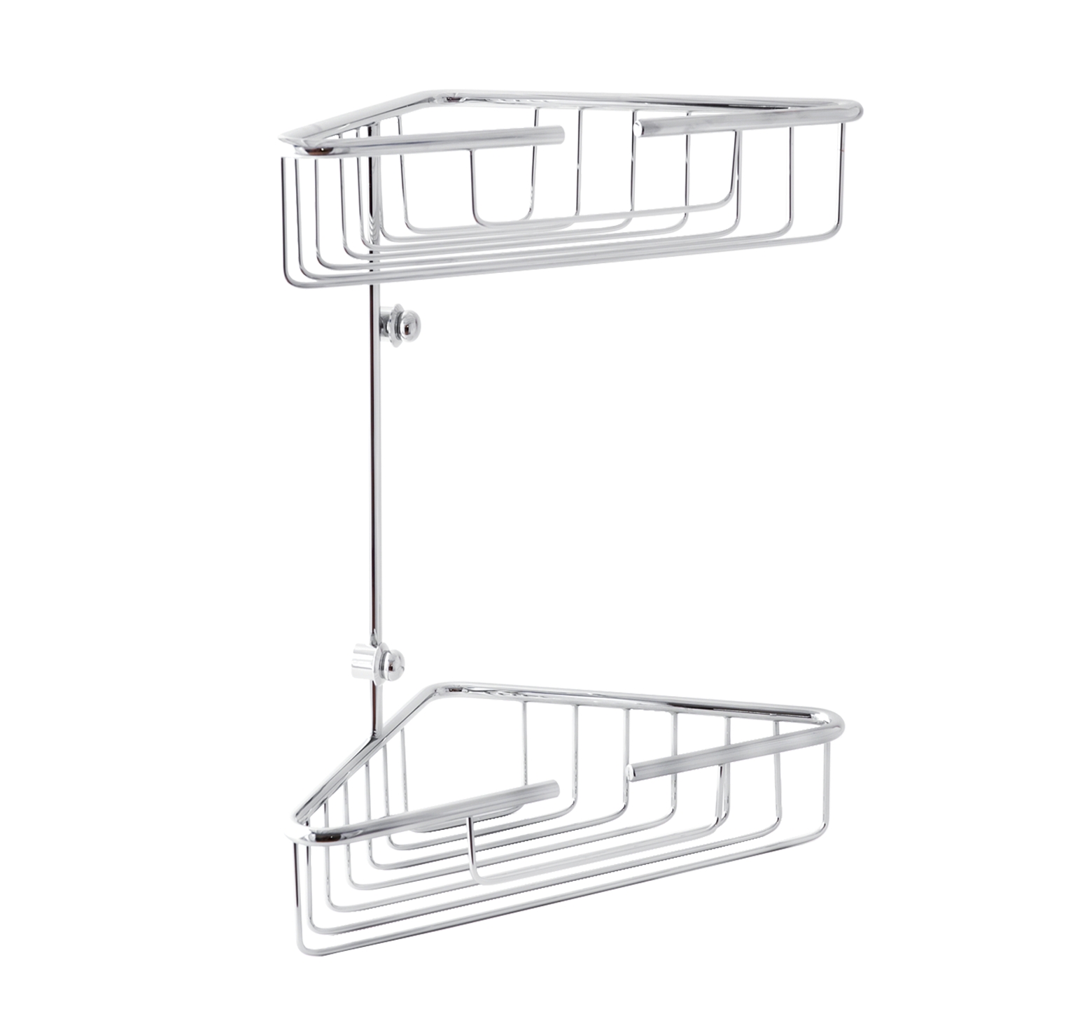 Double angular storage container to furnish the shower-handcrafted anti-rust product