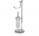 - Standing bathroom toilet brush holder in frosted glass and the door card from the classic style - spring inspiration bathroom