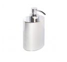 Dispenser per sapone liquido - forma ovale - ottone cromato