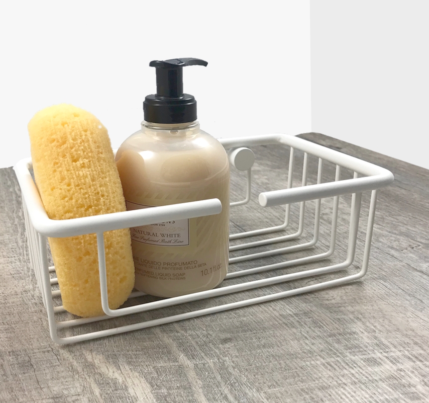 Shower storage shelf - chromed brass soap sponge holder to be fixed on the wall