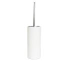 White ceramic toilet brush holder from the ground, chrome | bathroom Furniture Minimalist