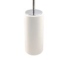 White ceramic toilet brush holder from the ground, chrome | bathroom Furniture Minimalist