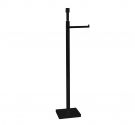 Piantana portacarta-toilet paper holder-accessori da bagno artigianali made in Italy-colore nero opaco black matte free standing