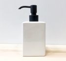 Dispenser soap liquid creamica white and chrome-plated brass, shape square, style simple and elegant