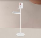 Free standing hand sanitizer dispenser holder with support ring and glove holder quality made in Italy