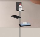 Floor stand dispenser for disinfectant with support ring and door safety devices guarantee of quality made in Italy