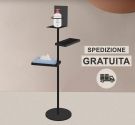 Floor stand dispenser for disinfectant with support ring and door safety devices guarantee of quality made in Italy
