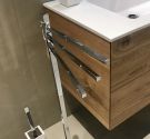 Piantane da bagno porta salviette con aste rotabili acciaio antiruggine qualità - design minimale e squadrato per arredobagno