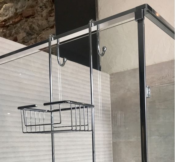 grid storage for double shower by hanging the shower in brass - the quality of Italian craftsmanship