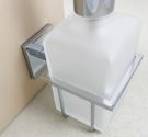 Dispenser porta sapone liquido per arredobgno fissaggio a colla pratico e veloce zero fori a parete qualità made in Italy