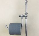 - Standing bathroom toilet brush holder in frosted glass and the door card from the classic - LINE SPRING