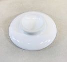 Piatto porta sapone in ceramica bianco con base rotonda e attacco di base adatto ad essere fissato su piantane e accessori bagno