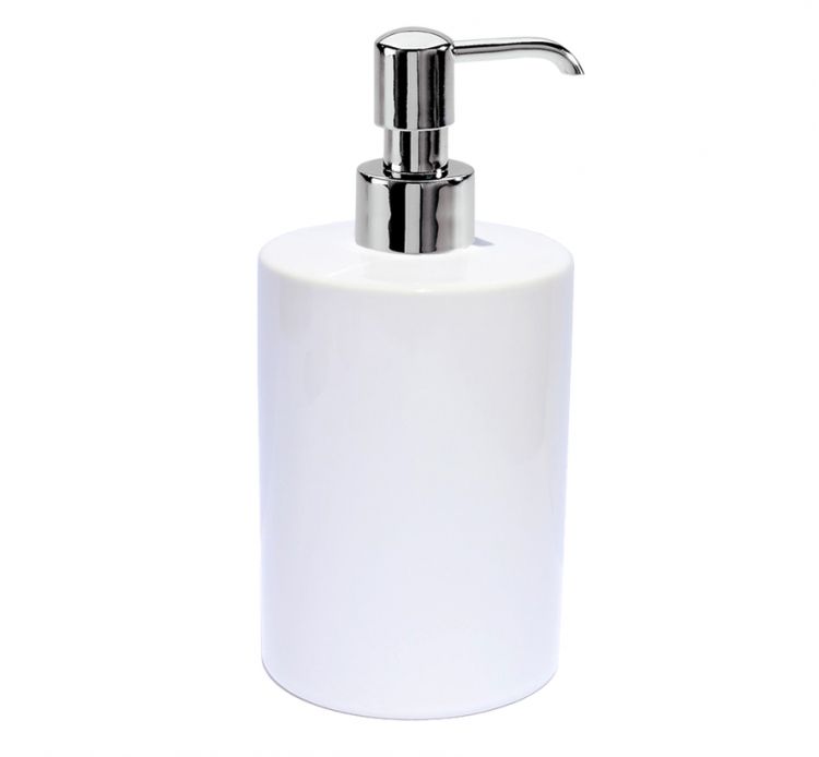 WENKO Distributore di sapone Badi cromo opaco ceramica - Dispenser sapone  liquido, dispenser detersivo piatti Capacità: 0.32 l, Ceramica, 8 x 16 x  9.5