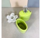 Set completo di accessori da bagno in ceramica colore verde mela, stile classico alta qualità dispenser porta sapone e bicchiere