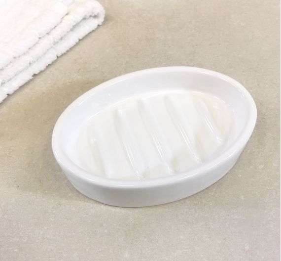 Porta sapone da lavabo forma ovale elegante e semplice - accessori bagno disponibili in diversi colori tendenza arredamento