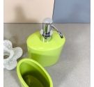 Dispenser in ceramica ovale colore verde con pompetta di erogazione in metallo alta qualità accessori da bagno design italiano