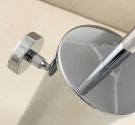 Scopino per il wc manico minimale in acciaio anti-ruggine linea ultra minimale sospeso a parete arredobagno made in Italy