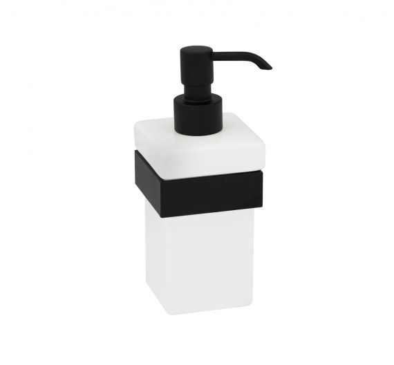 White ceramic dispenser for liquid soap holder to be fixed to the wall for bathroom furniture design idearredobagno