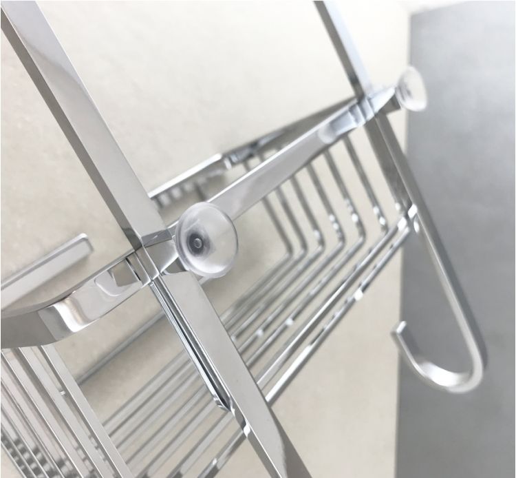 contenitore portaoggetti in acciaio da appendere alla doccia - fili  quadrati design bagno