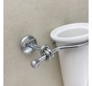 Toilet brush wc for the bathroom decor wall-mounted-chrome-plated brass and white ceramic-artisan product, high quality