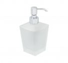 Dispenser quadrato da lavabo in vetro satinato H 19 cm base 7 x 7 cm - LINEA Q.TRE