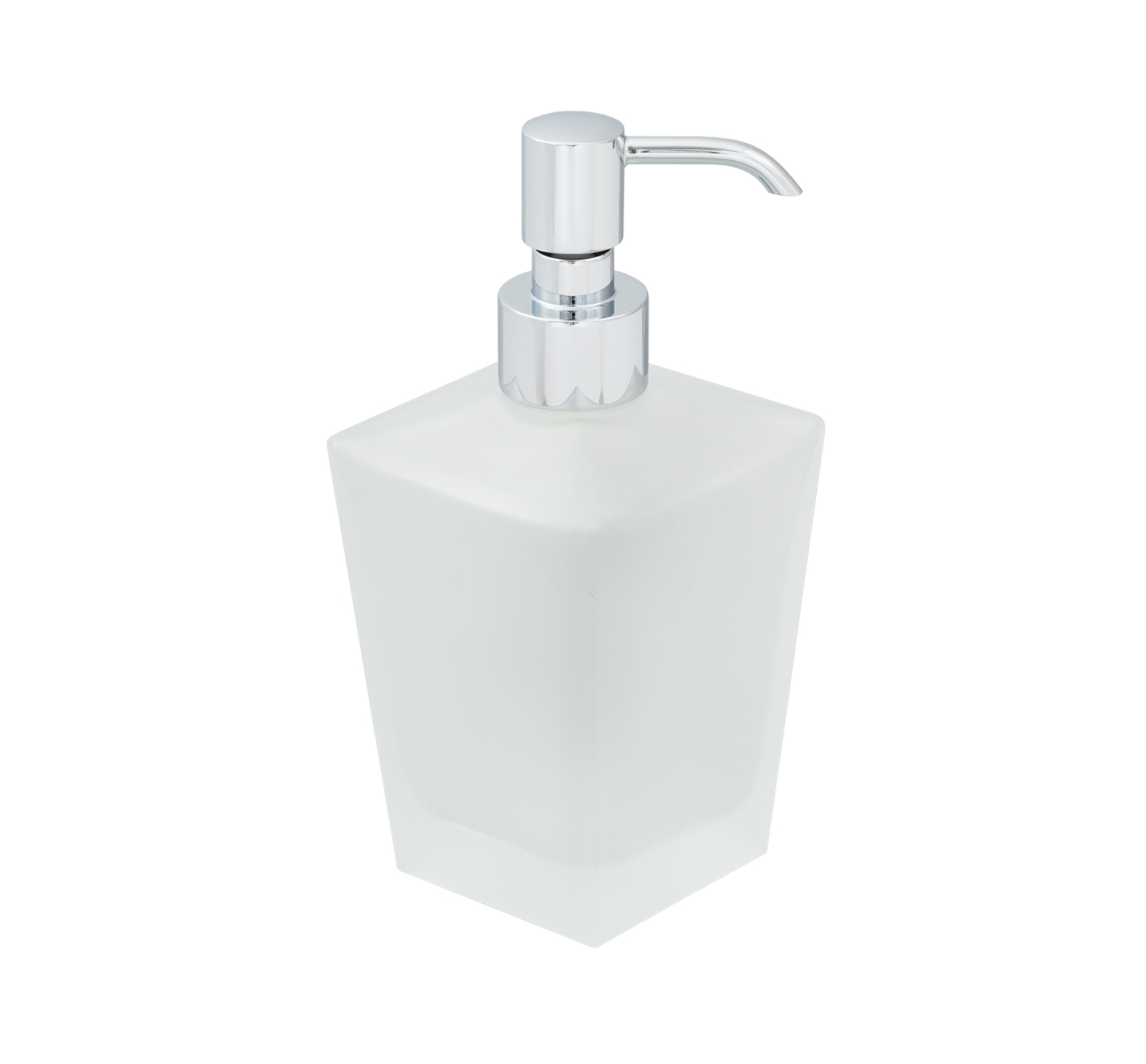 Dispenser quadrato da lavabo in vetro satinato H 19 cm base 7 x 7 cm - LINEA Q.TRE