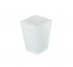 Bicchiere porta spazzolini denti in vetro satinato H 10 cm base 7 x 7 cm - LINEA Q.TRE