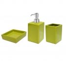  accessori per il lavandino da bagno in ceramica colorata di forma quadrata dispenser bicchiere e porta sapone design verde